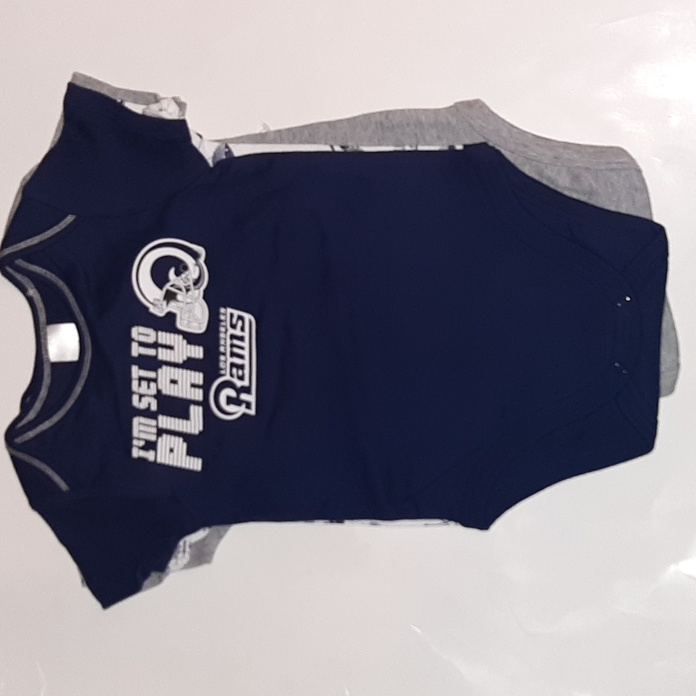 NWT 3 NFL Los Angeles Rams Onesies Size 6-12 months